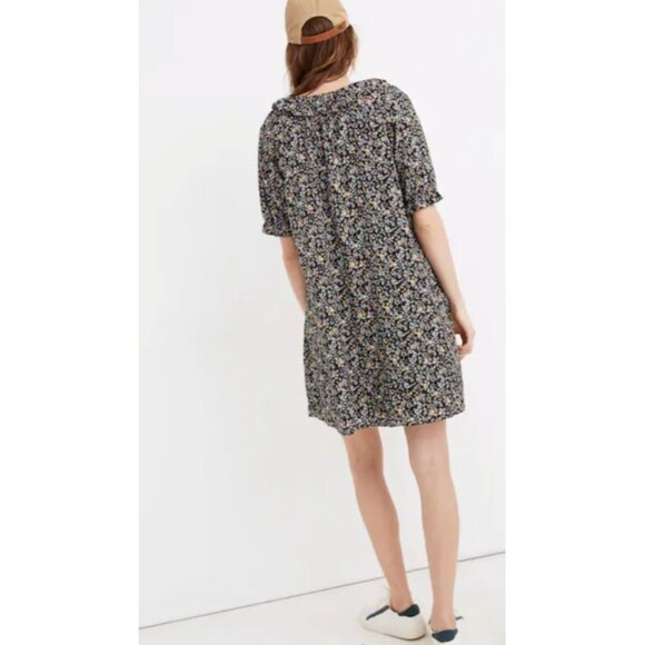 Madewell Ruffle Button-Front Trapeze Shift Dress in Folkmagic Floral Size Medium - Picture 6 of 13